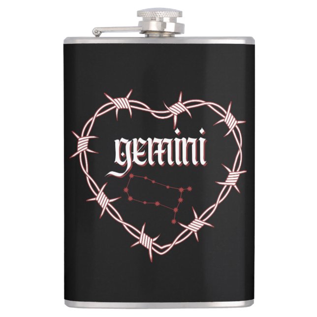 Gemini Constellation Gothic Mörk Celestial Edgy Fickplunta (Framsidan)