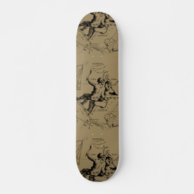 Gemini Constellation Hevelius 1690 Engrave Mini Skateboard Bräda 18,5 Cm (Framsida)