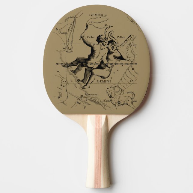Gemini Constellation Hevelius 1690 Engrave Pingisracket (Framsidan)