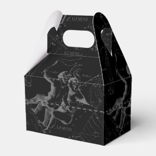 Gemini Constellation Hevelius 1690 on Black Presentaskar