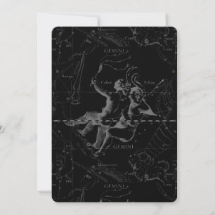 Gemini Constellation Karta Engrave av Hevelius
