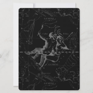 Gemini Constellation Karta Engrave av Hevelius