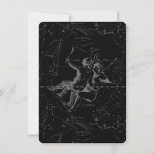 Gemini Constellation Karta Engrave av Hevelius