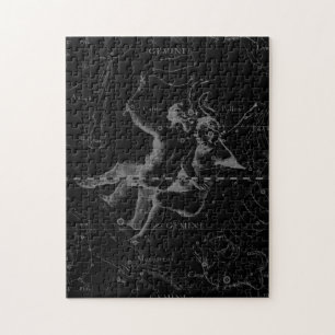 Gemini Constellation Karta Engrave av Hevelius Pussel