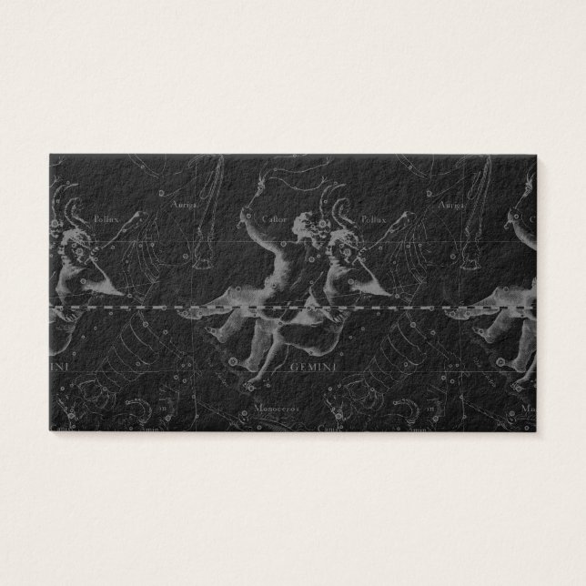 Gemini Constellation Karta Engrave av Hevelius Visitkort (Framsidan)