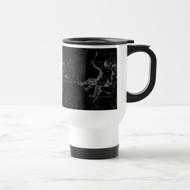 Gemini Constellation Karta Hevelius 1690 on Black Resemugg (Höger)
