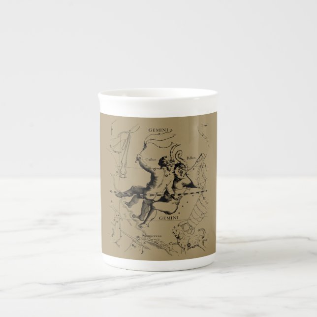 Gemini Constellation Zodiac Hevelius 1690 Benporslin Mugg (Framsidan)