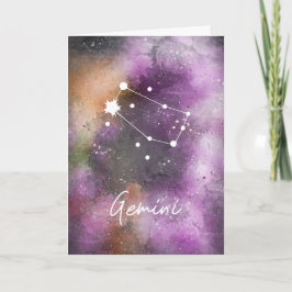Gemini Constellation Zodiac Lila Galaxy Kort