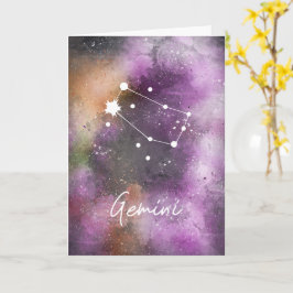 Gemini Constellation Zodiac Lila Galaxy Kort