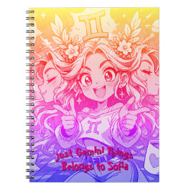 Gemini Cosmic Muse Anime Photo Journal Anteckningsbok