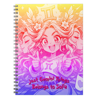 Gemini Cosmic Muse Anime Photo Journal Anteckningsbok
