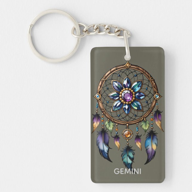Gemini Dreamcatcher Nyckelring (Framsidan)