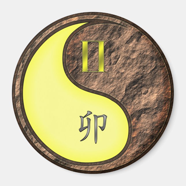 Gemini & Earth Rabbit Magnet (Framsidan)