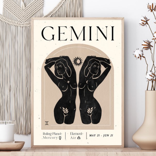 Gemini Feminine Zodiac Poster (Skapare uppladdad)