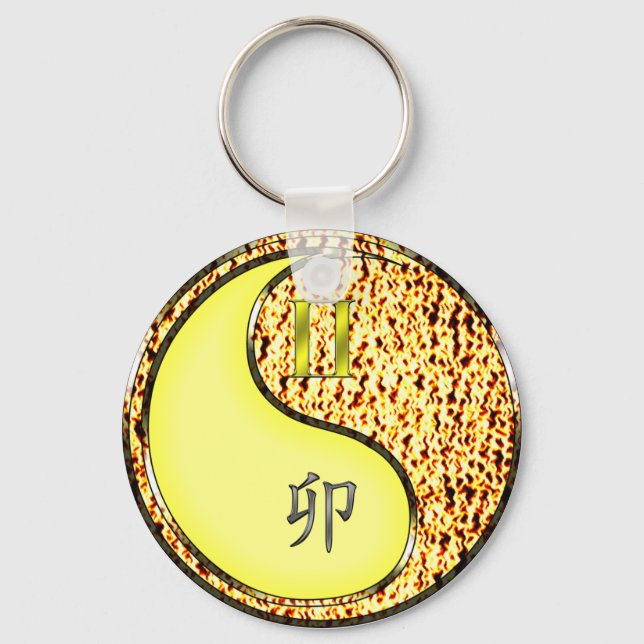 Gemini & Fire Rabbit Nyckelring (Framsida)