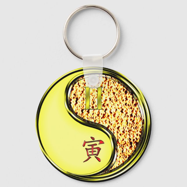 Gemini & Fire Tiger Nyckelring (Framsida)