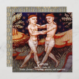 Gemini, Födelsedagsfesten Twillingar Zodiac Sign Inbjudningar