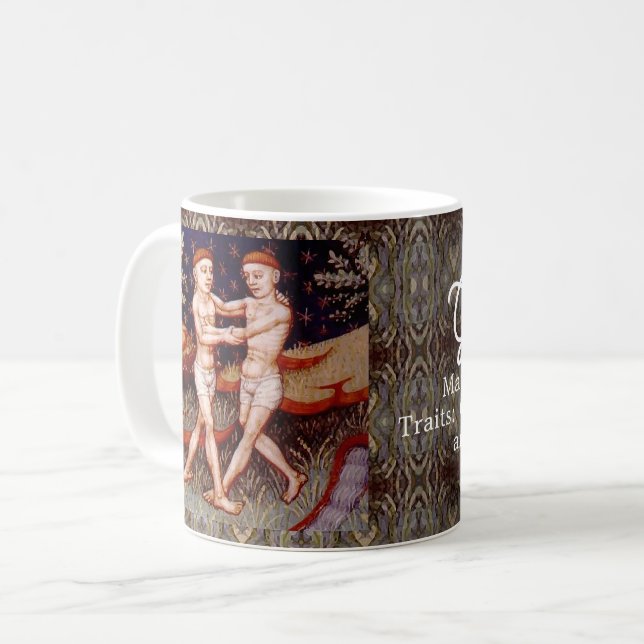 Gemini, Födelsedagsfesten Twillingar Zodiac Sign Kaffemugg (Framsida vänster)