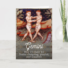 Gemini, Födelsedagsfesten Twillingar Zodiac Sign Kort