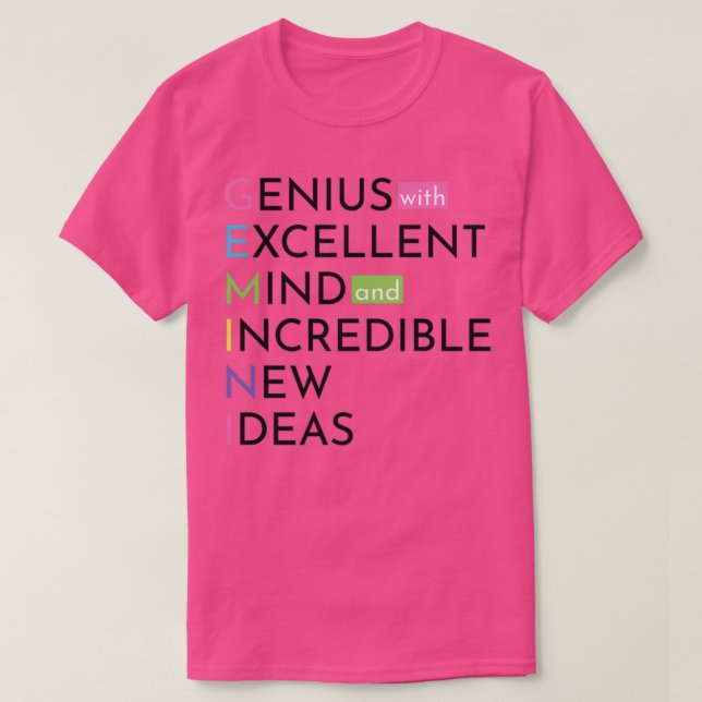 Gemini-födelsedagspresent T Shirt (Design framsida)