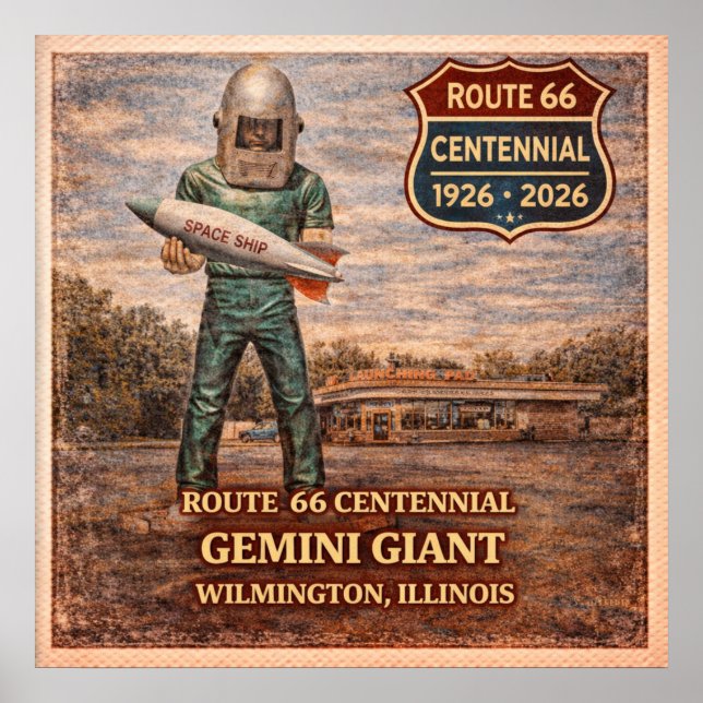Gemini Giant Wilmington Route 66 Poster (Framsidan)
