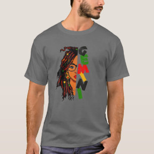 Gemini Girl Afro Locs Girl Zodiac Signs Birthday G T Shirt