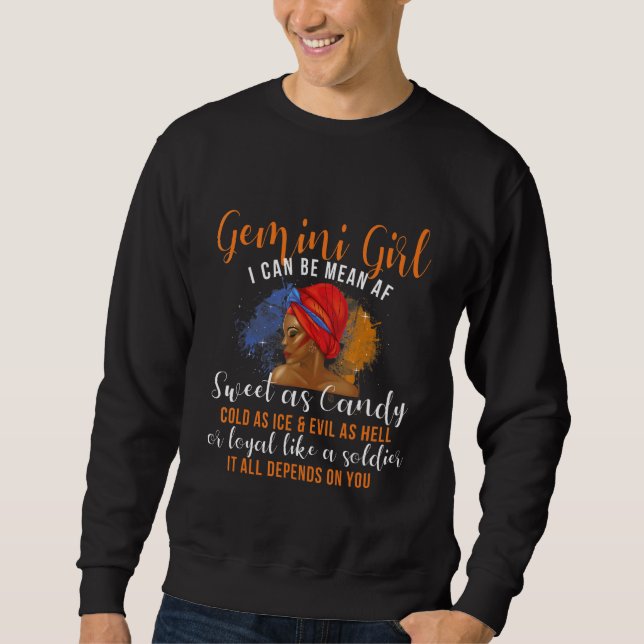 Gemini Girl Astrology Reader Horoscope Zodiac Sig Lång Ärmad Tröja (Framsida)
