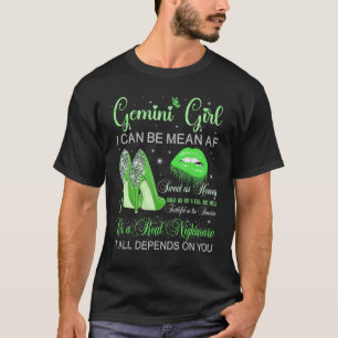 Gemini Girl Birthday Högklackars Dripping Läppar B T Shirt