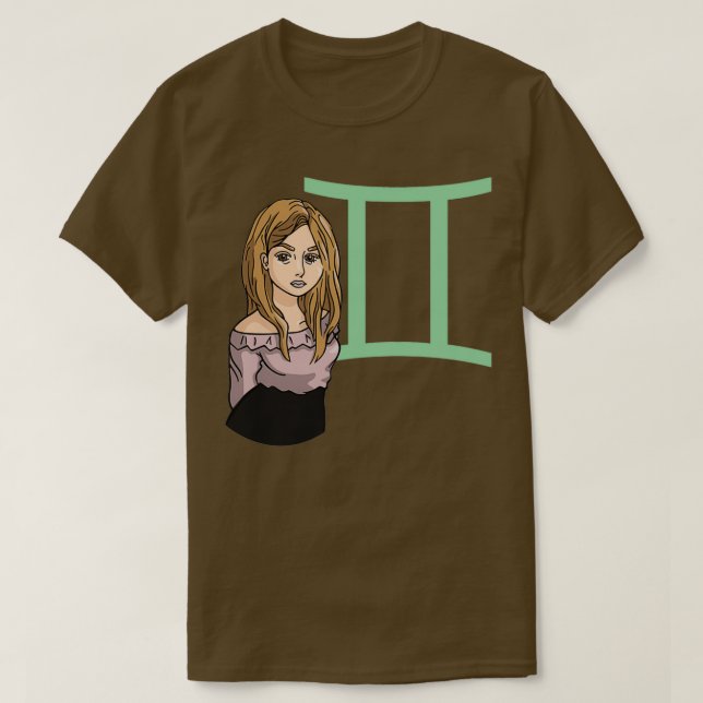 Gemini Girl Grönt T Shirt (Design framsida)