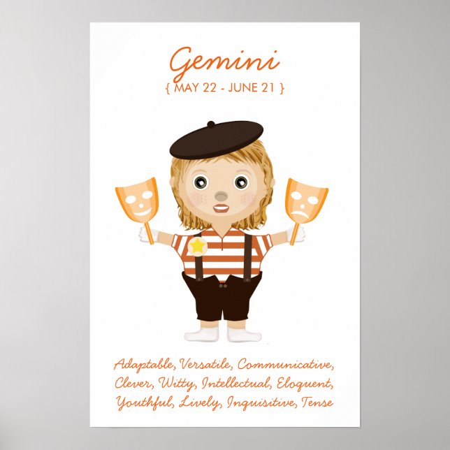 Gemini - Girl Horoscope Poster (Framsidan)