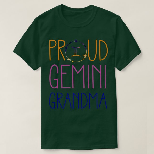 Gemini Grandma Proud Grandma Zodiac Symbol Astrolo T Shirt (Design framsida)