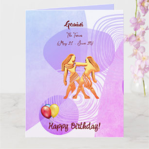 Gemini Grattis på födelsedagen / maj 21-juni 20 Kort