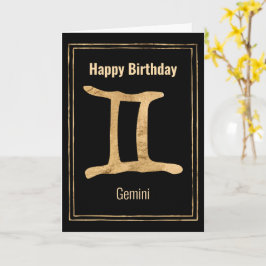 Gemini guld zodiac astrology Grattis på födelsedag Kort