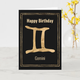 Gemini guld zodiac astrology Grattis på födelsedag Kort