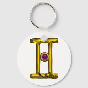 GEMINI GULD ZODIAC BIRTHDAY JEWEL Astrology Nyckelring