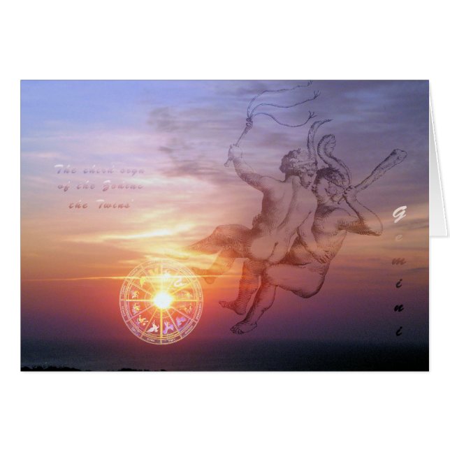 gemini hälsningskort (Framsidan Horizontal)