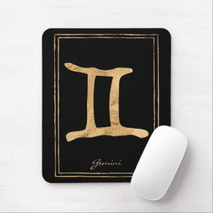 Gemini hammered guld stylized astrologisymbol musmatta
