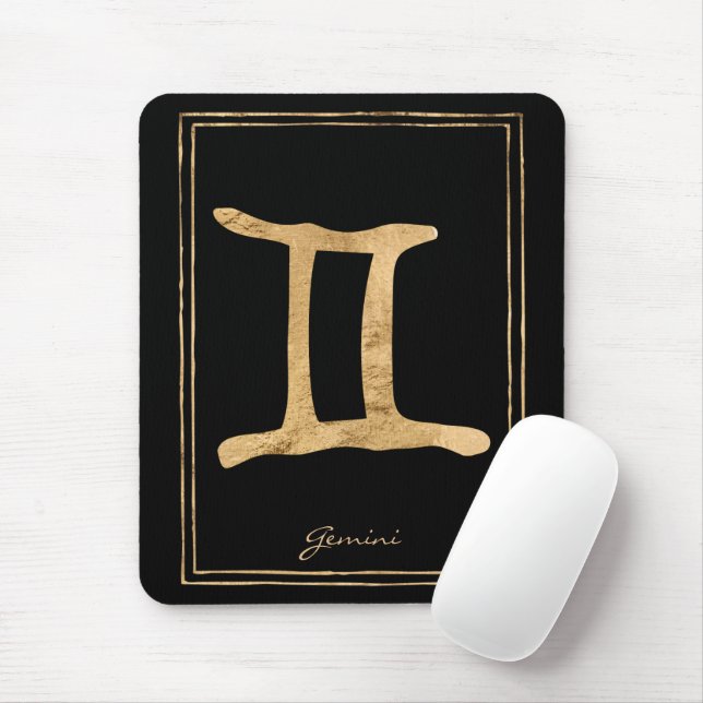 Gemini hammered guld stylized astrologisymbol musmatta (Med mus)