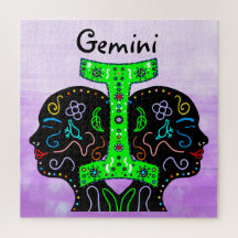 Gemini Hand plockade Art Horoscope-tecken