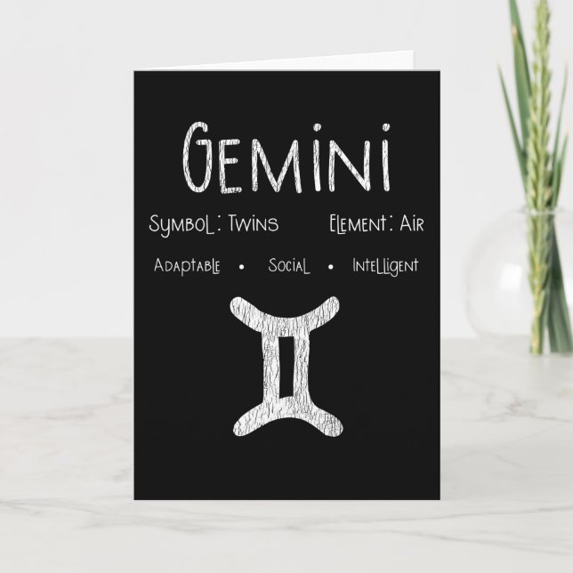Gemini Horoscope Astrology Stjärntecken Birthday G Kort (Framsida)