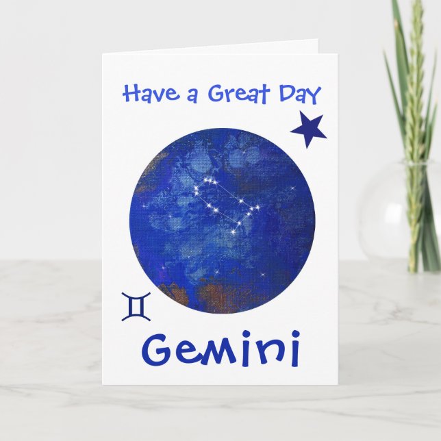 Gemini Horoscope Card, födelsedagskort Kort (Framsida)