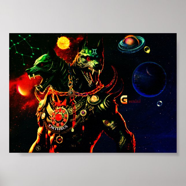 Gemini Horoscope Mythical Creatures Poster (Framsidan)