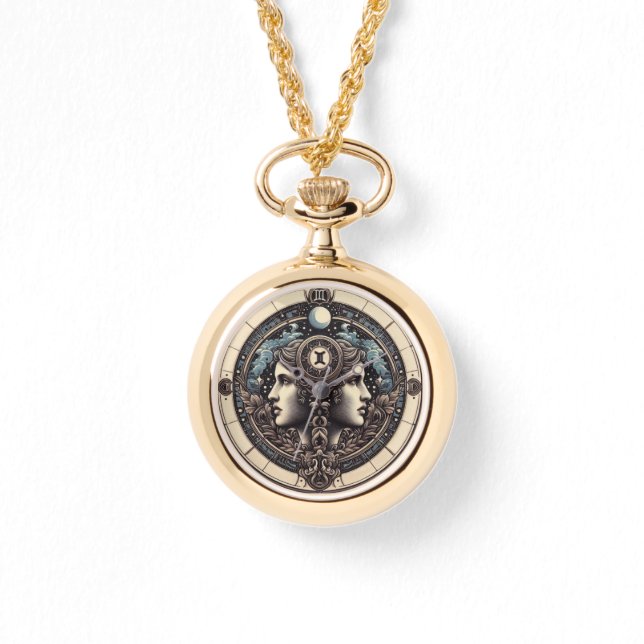 Gemini Horoscope Necklace Watch Armbandsur (Framsida)