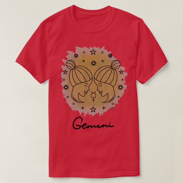 Gemini Horoscope Sign T Shirt (Design framsida)