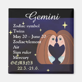 Gemini Horoscope Zodiac Sign Magnet