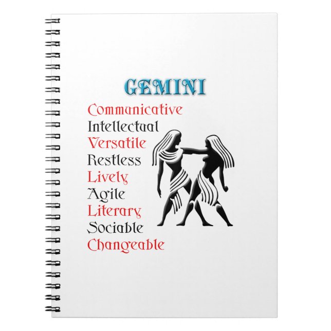 Gemini Horoscope Zodiac-tecken Anteckningsbok (Framsidan)