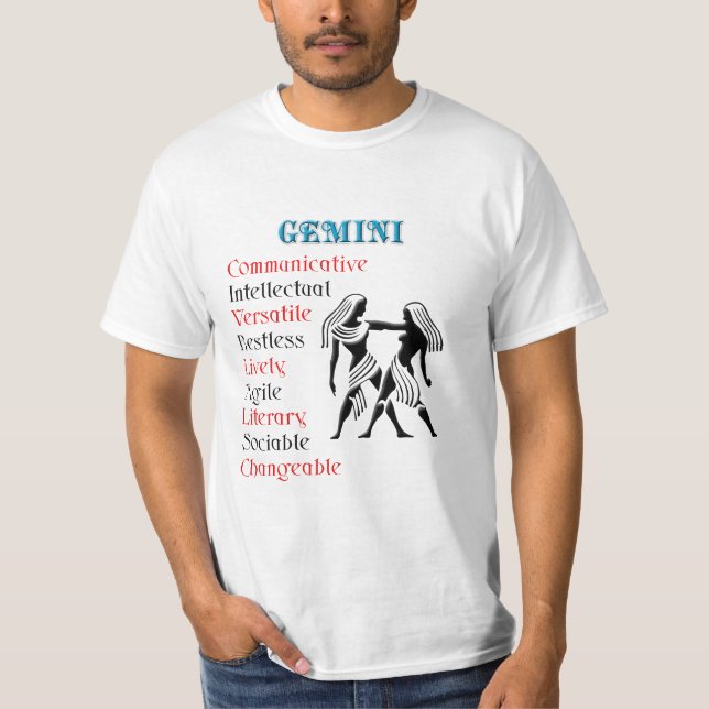 Gemini Horoscope Zodiac-tecken Tee (Framsida)