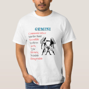 Gemini Horoscope Zodiac-tecken Tee Shirt