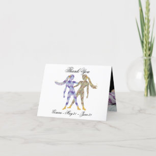 Gemini Impressionist Painting Stil & Guld Tack Y Kort