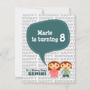 Gemini Kids Party-inbjudan Inbjudningar